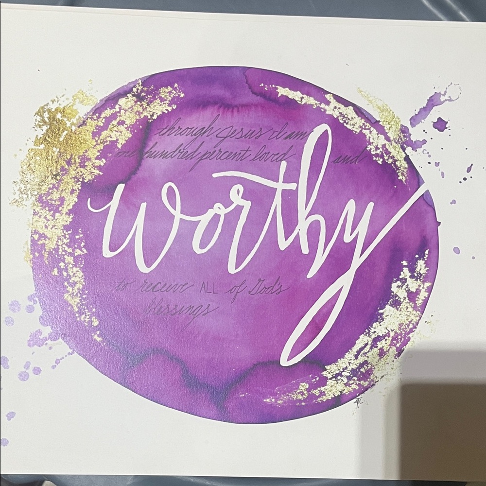 Purple and Gold 'Worthy' Art Print